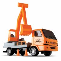 camion excavadora con pala Urban Obras incluye 2 conos pala gira 360 grados