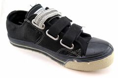 zapatillas de lona 1/2 bascket con 3 velcros 