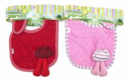 Babero Mediano Toalla Y Algodon Con Sonido - Ajuste Broche 