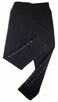 calza de algodon con lycra lisa con tachas en los costados 