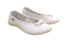 chinita blanca con moño suela goma amarilla