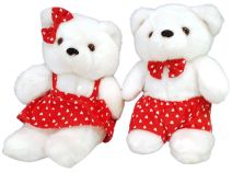 Oso de peluche Pequeño con ropa Roja a Lunares - Osito con Moño