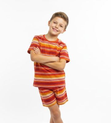 Pijama Verano Remera Manga Corta Estampado Nena y Short Rayado