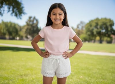 Short De Algodon Calado Forrado