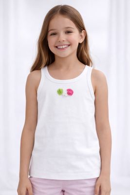 Remera Manga Corta con Aplique de Flor