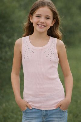 Remera Musculosa Morley con Lentejuelas Bordadas