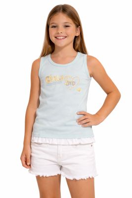 Remera Musculosa Estampado Girls con Corazon