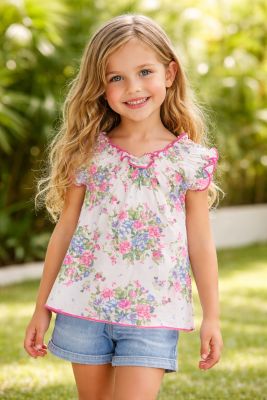 Remera Tipo Paisana Estampado Floreado