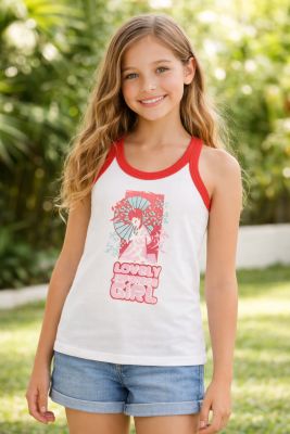 Remera Musculosa con Estampado Lovely Japanese Girl