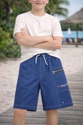 Short De Baño Secado Rapido Bolsillo Lateral  Con Cierre y Cintuta Regulable