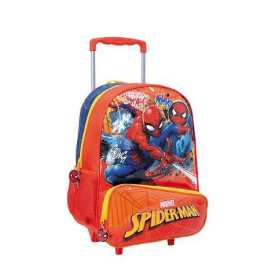 Mochila Con Carro Spiderman Line - 16 Pulgadas