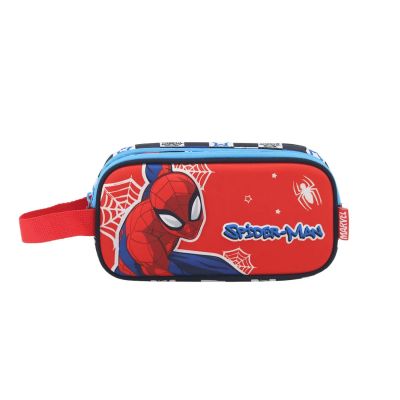 Cartuchera Spiderman Hombre Araña - 2 Cierres - Con Frente 3D