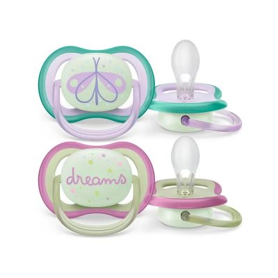 Chupete Ultra Air Nighttime Silicona x2 0 - 6m