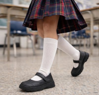 Guillermina Zapatos Colegial Cosido Ecocuero Velcro -  Abrojo