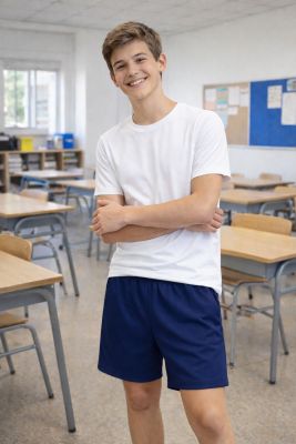 Short de Futbol Azul Gabardina