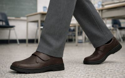 Zapato Colegial Cosido Ecocuero Velcro