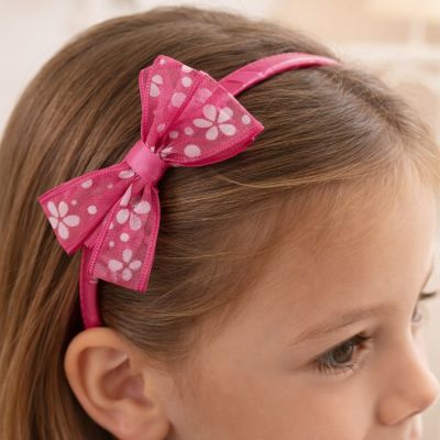 Vincha Rigida con Aplique y Diseño de Flor, Moño  colores  Varios