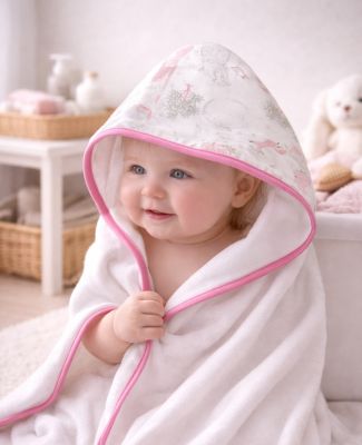 Toallon de Tawel Capucha Bordada con Picot