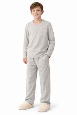 Pijama Invierno Remera Manga Larga y Pantalon Acanalado