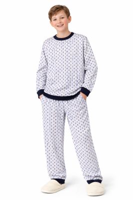 Pijama Invierno Manga Larga Estampado Mosaicos y Pantalon