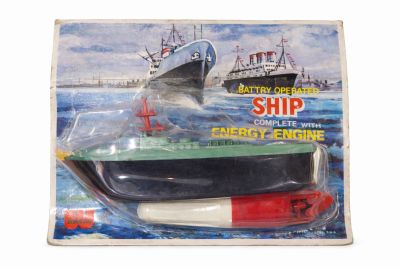 Lancha Barco Verde/Negro con motor Rojo y Blanco fuera de borda a Pila - ¡¡CHILD!!