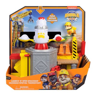 Paw Patrol Playset Nave Espacial de Rubble & Crew "Lanza y Gira" - Nave Launch & Spin