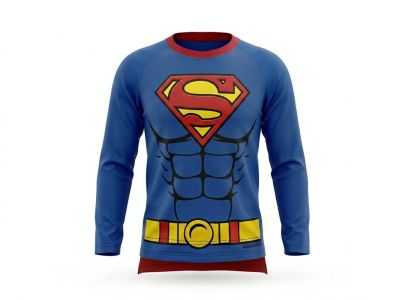 Remera Personaje Manga Larga Superman Capa Integrada