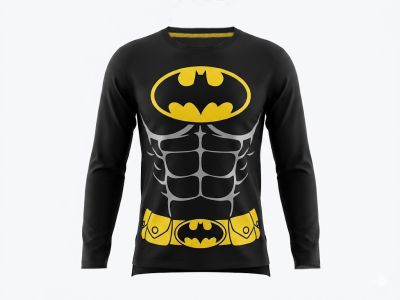 Remera Personaje Manga Larga Batman Capa Integrada