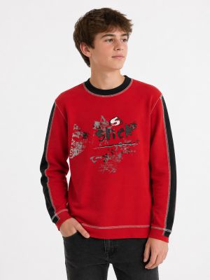 Buzo de Algodon Frizado Sin Capucha Estampado