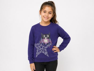 Buzo Frisa Estampado Buho Con Brillo