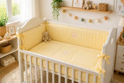 Acolchado Cuna C/Chichonera  Bordado Reversible Gross