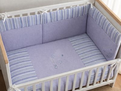 Acolchado  Chichonera  Cuna Funcional Tela Oxford Bordadas