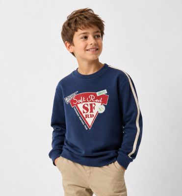 Buzo de Algodon Frizado Sin Capucha Estampado