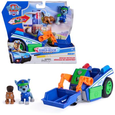 Paw Patrol Vehiculo Pull Back Con Figura Search & Rescue - Rocky