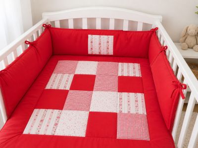 Acolchado Cuna Funcional C/ Chichonera  Patchwork Reversible
