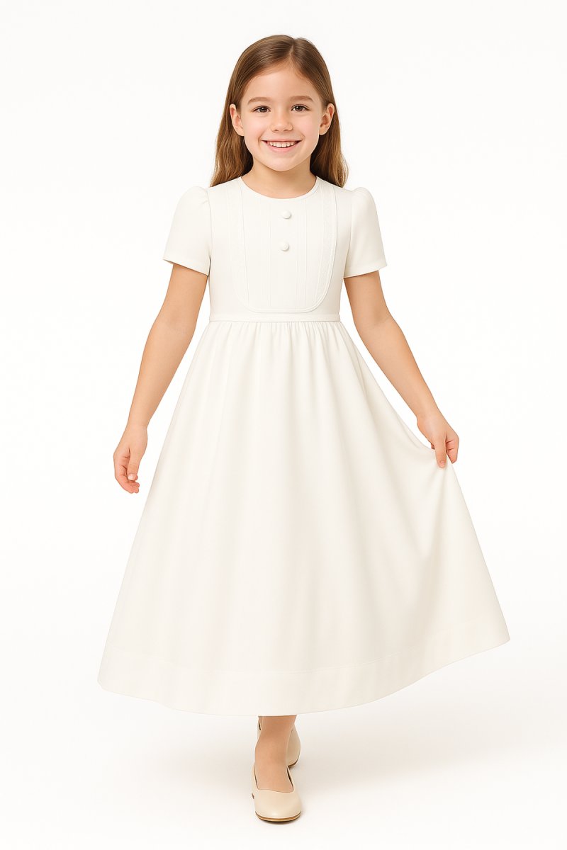 Vestido de comunion con botones en pechera