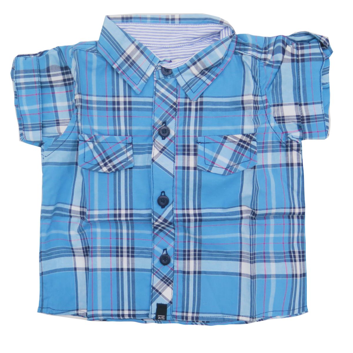 Camisa Manga Corta Estampado Escoces