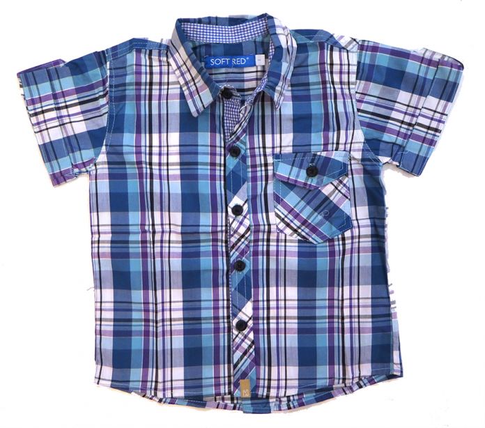 Camisa Manga Corta Estampado Escocesa