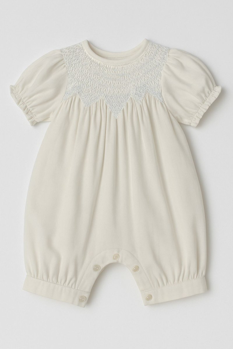 Enteritos Babucha Batista con punto smock bordado