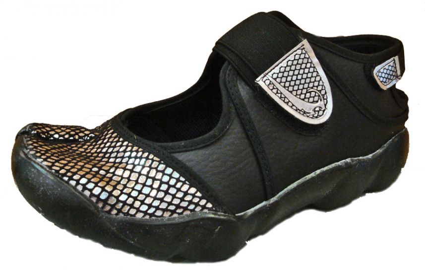 Zapatilla Dedo Partido con tipo Glitter en puntera y abrojos Velcro