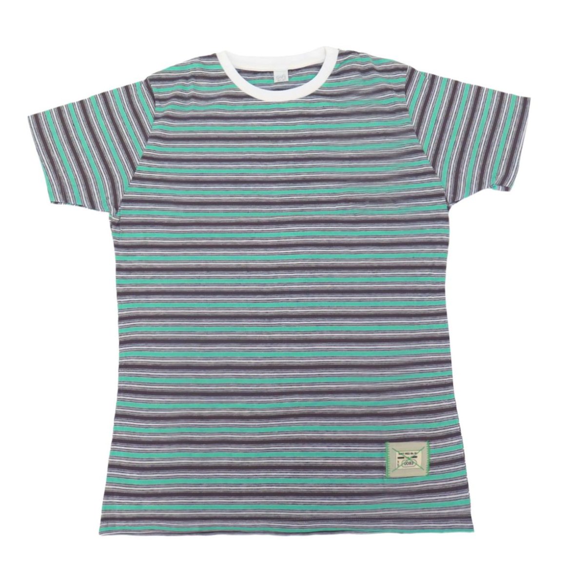 Remera Manga Corta Estampado Rayado