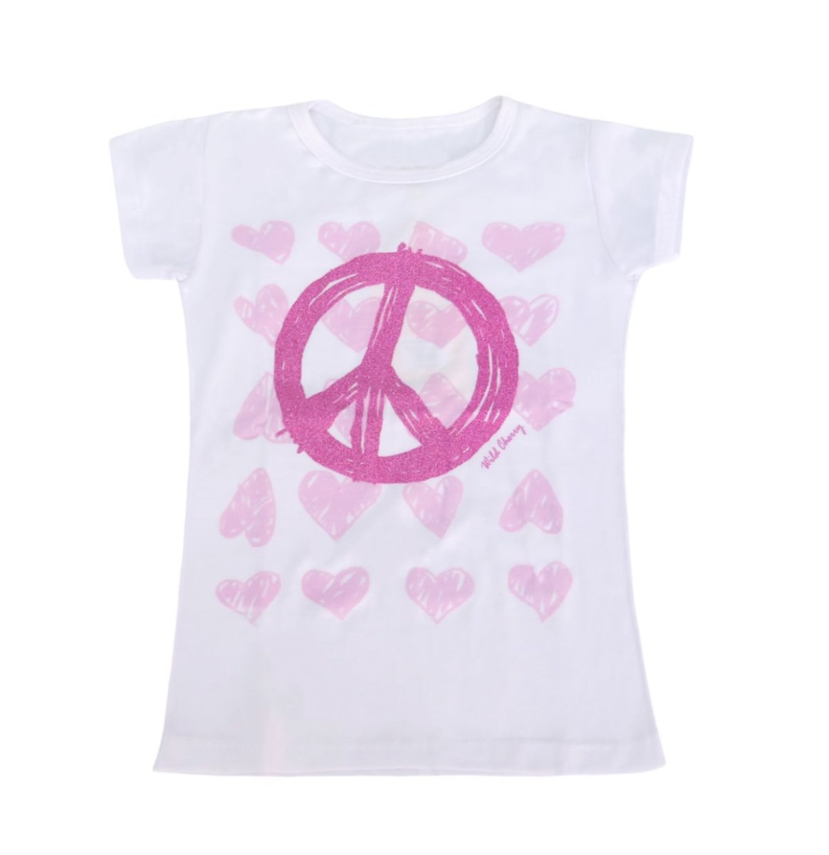 Remera Manga Corta de Algodon Estampada con Signo de la Paz