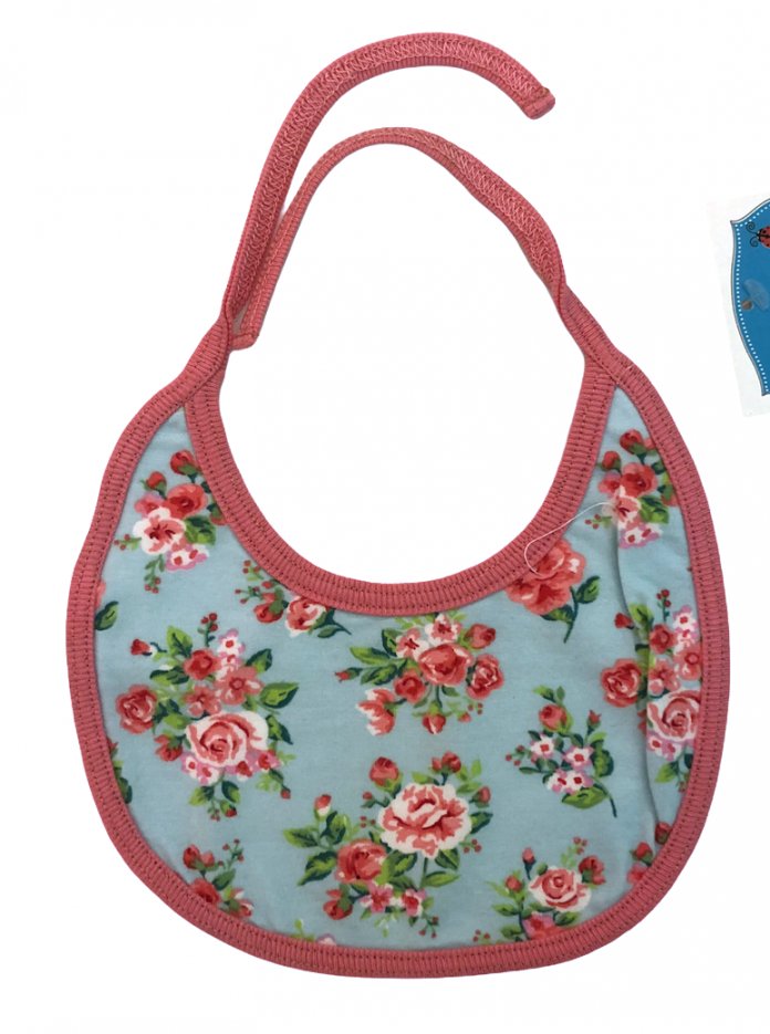 Babero De Algodon Floreado Tiras