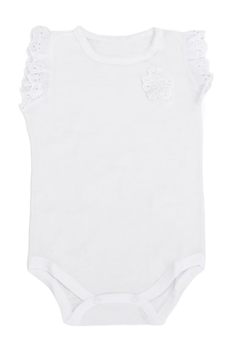 body de vestir para nena con aplique y bordes en broderie