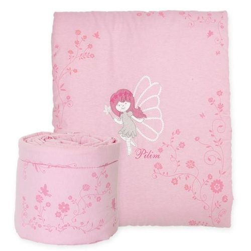 Set Acolchado y Chichonera Cuna charriot Con Hada Bordada