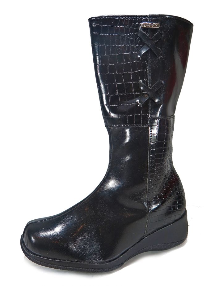 Bota Caña Alta Lady con cierre sectores tipo reptil