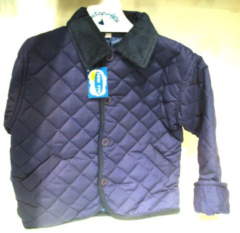 Campera de Gabardina Matelasse con Cuello de Corderoy