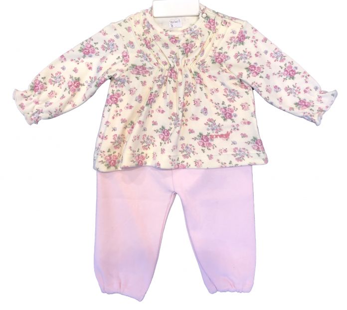 Conjunto Algodon Remera Manga Larga y Pantalon Sin Pie