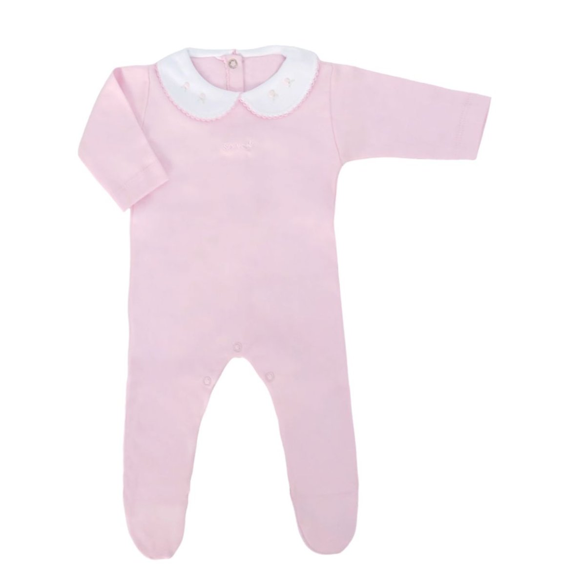 Enterito Con Pie Manga Larga Cuello Rococo