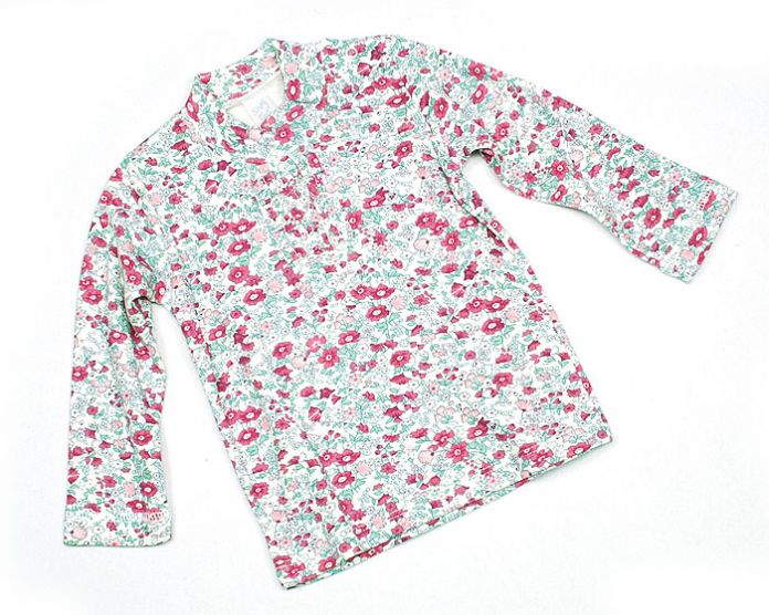 Remera Manga Larga Polera de Interlok Estampada Flores